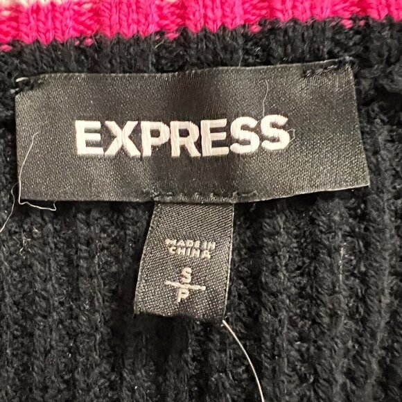 Express Oversized High/Low Hem V-Neck Black Tunic/Sweater NWT - Picture 7 of 9